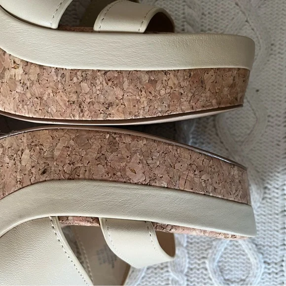 Vince Camuto Cream Wedge Sandals Leather “Diliah” Style, Various Sizes - Picture 6 of 14
